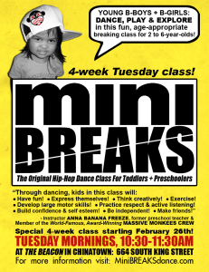 Special Tuesday Morning Mini BREAKS Dance Class @ The Beacon: Massive Monkees Studio | Seattle | Washington | United States